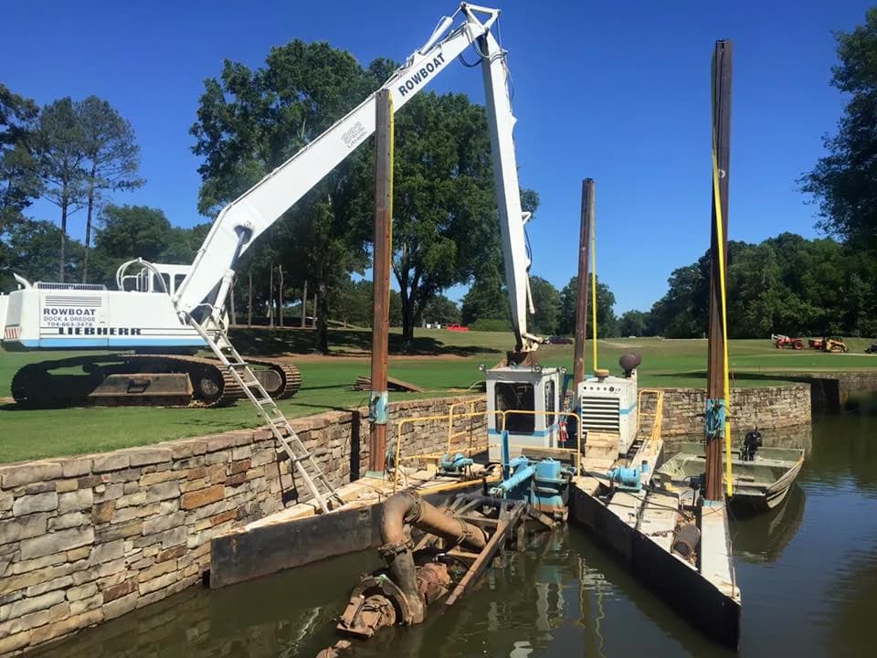 Dredging waterfront construction work