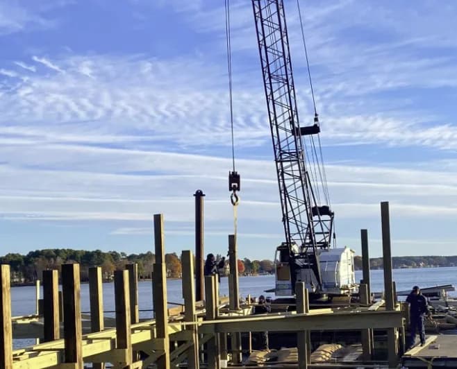 Pile Driving waterfront construction work